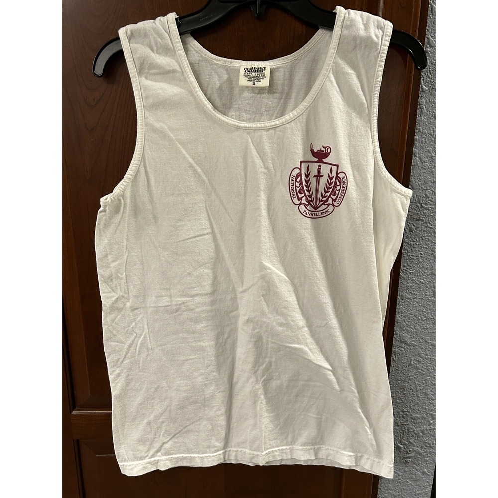 National Panhellenic Conference Boulder White Tank Top Women's Sz Small Go Greek